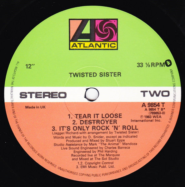 Twisted Sister : I Am (I'm Me) (12", Single)