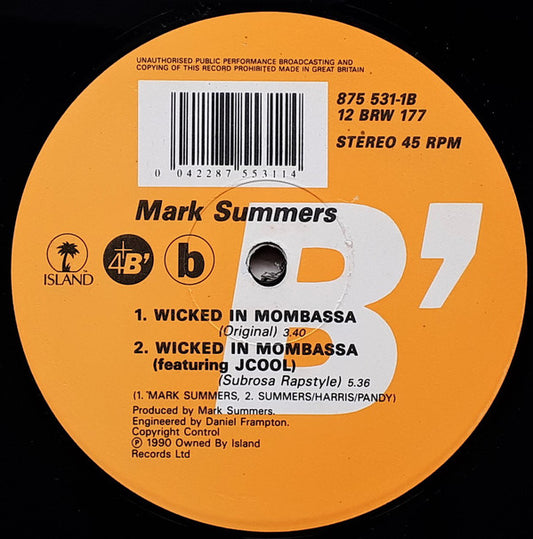 Mark Summers : Party Children / Wicked In Mombassa (12")