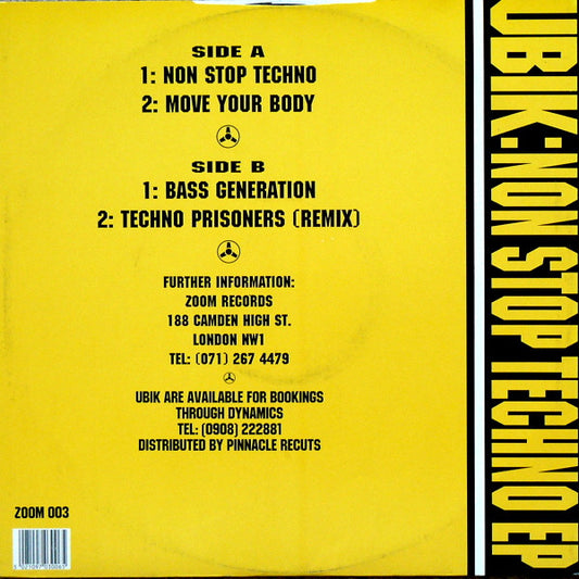 Ubik : Non Stop Techno E.P. (12", EP)