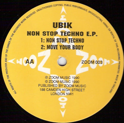 Ubik : Non Stop Techno E.P. (12", EP)