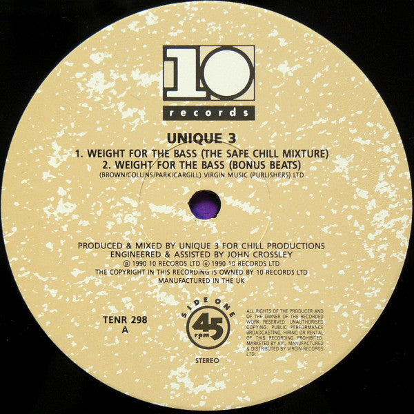 Unique 3 : Unique 4 Track E.P. (12", EP)