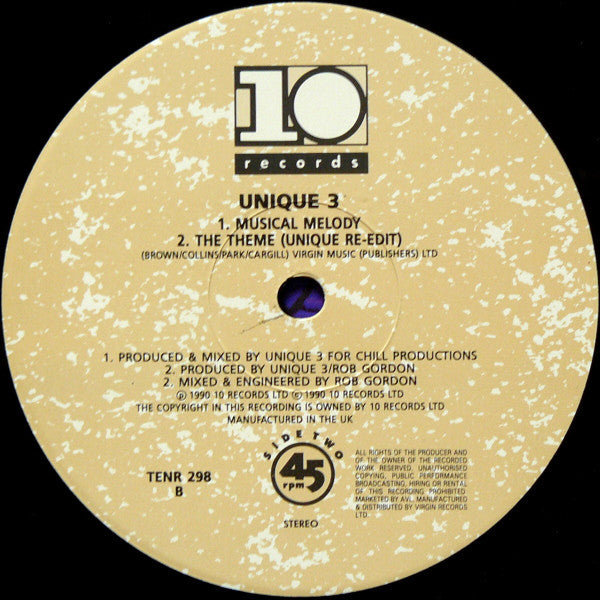 Unique 3 : Unique 4 Track E.P. (12", EP)