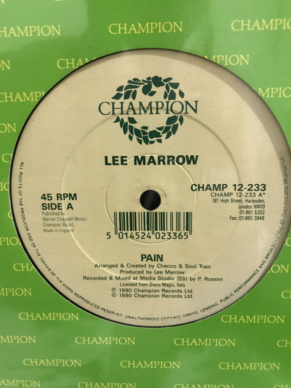 Lee Marrow : Pain (12")