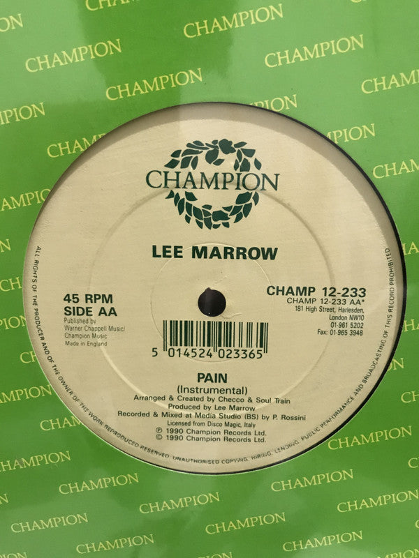Lee Marrow : Pain (12")