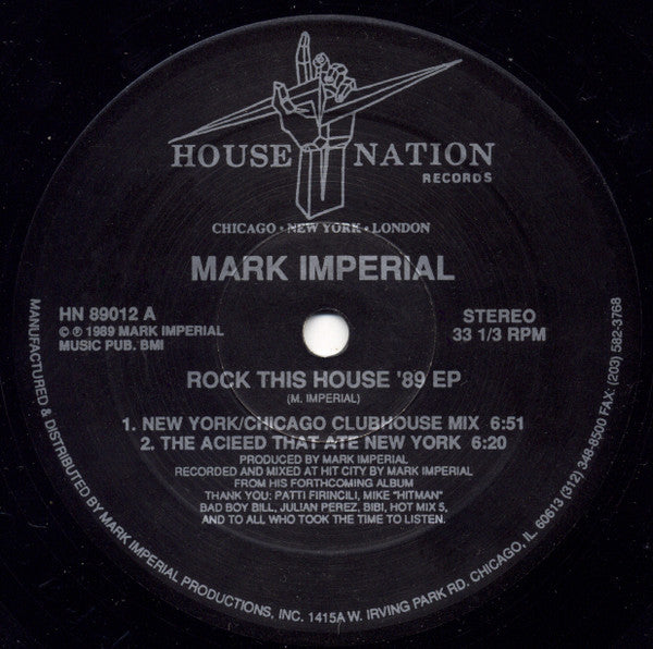 Mark Imperial : Rock This House '89 EP (12", EP)