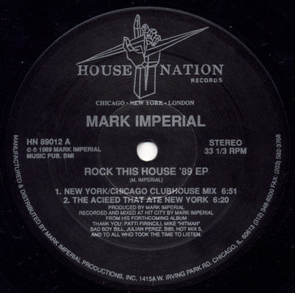 Mark Imperial : Rock This House '89 EP (12", EP)
