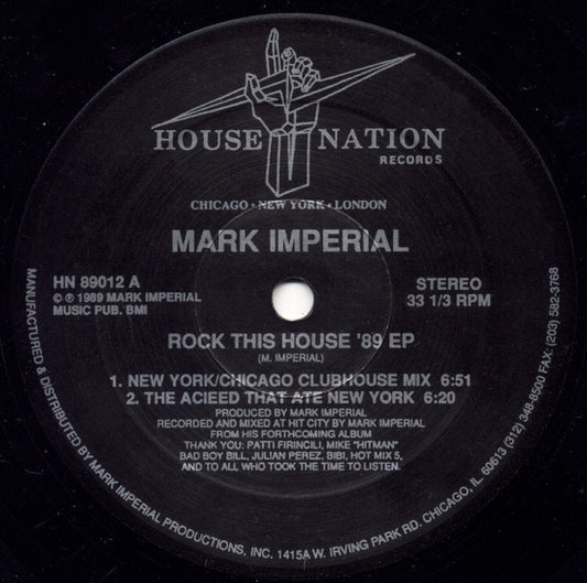 Mark Imperial : Rock This House '89 EP (12", EP)