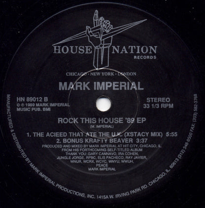 Mark Imperial : Rock This House '89 EP (12", EP)