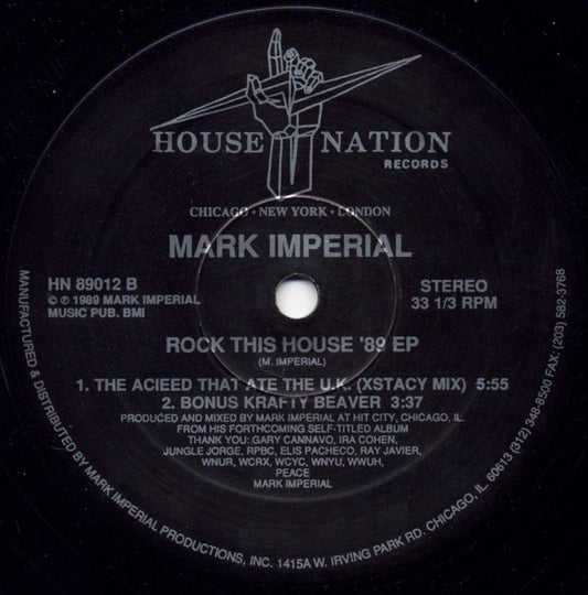 Mark Imperial : Rock This House '89 EP (12", EP)