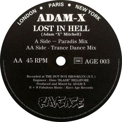 Adam X : Lost In Hell (12")