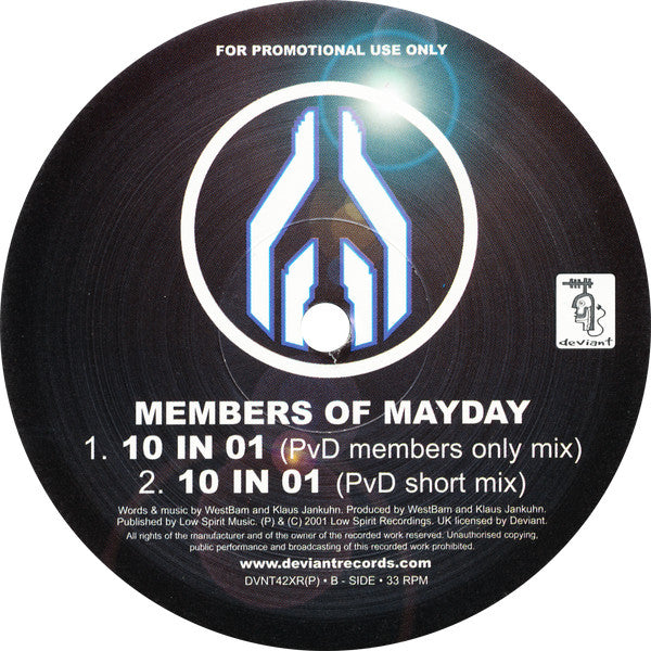 Members Of Mayday : 10 In 01 (Paul Van Dyk Mixes) (12", Promo)