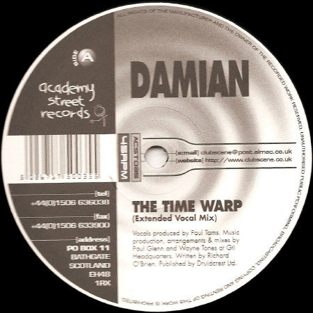 Damian : The Time Warp (12", Single)