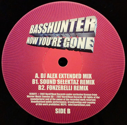 Basshunter : Now You're Gone (12")