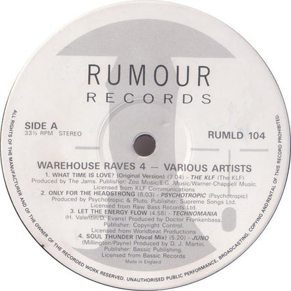 Various : Warehouse Raves 4 (2xLP, Comp)
