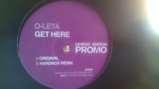 O-Leta : Get Here  (12", Ltd, Promo)