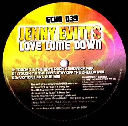 Jenny Evitts : Love Come Down (12")