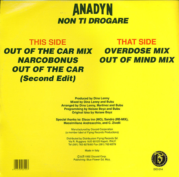 Anadyn : Non Ti Drogare (12")