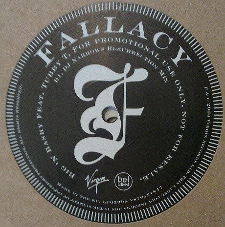 Fallacy Feat. Tubby T : Big N Bashy (12", Promo)