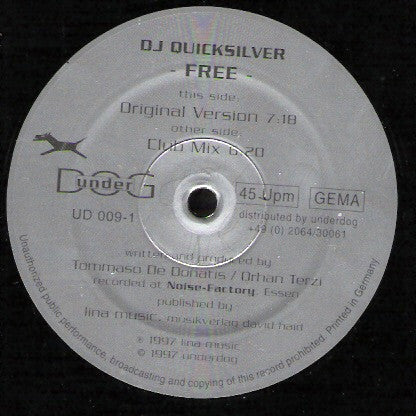 DJ Quicksilver : Free (12")