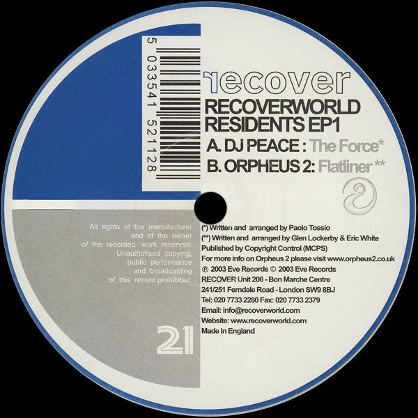 DJ Peace / Orpheus 2 : Recoverworld Residents EP 1 (12", EP)