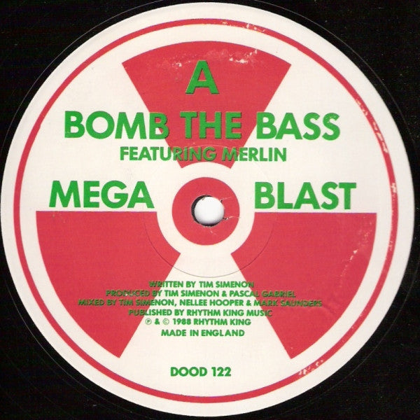 Bomb The Bass Featuring Merlin / Lorraine* : Megablast (Hip Hop On Precinct 13) / Don't Make Me Wait (12", Red)