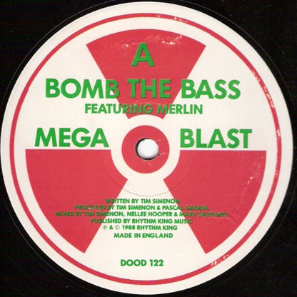 Bomb The Bass Featuring Merlin / Lorraine* : Megablast (Hip Hop On Precinct 13) / Don't Make Me Wait (12", Red)