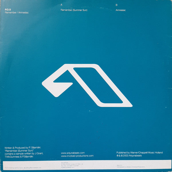 P.O.S* : Remember / Amnesiac (12")