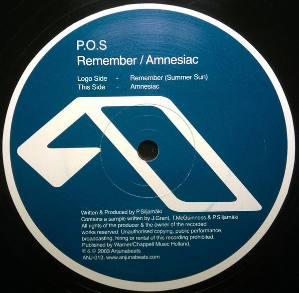 P.O.S* : Remember / Amnesiac (12")