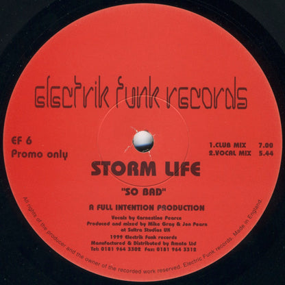 Storm Life : So Bad (12", Promo)
