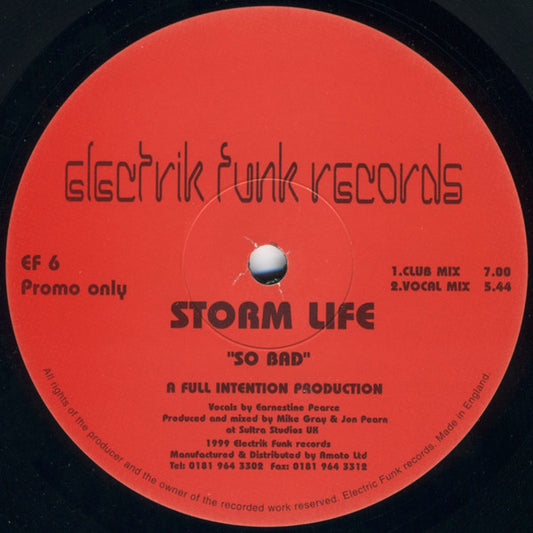 Storm Life : So Bad (12", Promo)