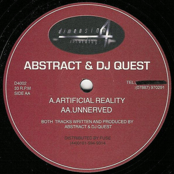 Abstract & DJ Quest : Artificial Reality / Unnerved (12")