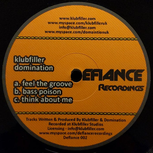 Klubfiller & Domination (4) : Feel The Groove (12")