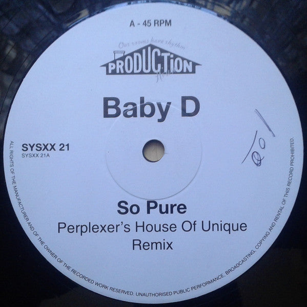Baby D : So Pure (12", S/Sided, Promo)