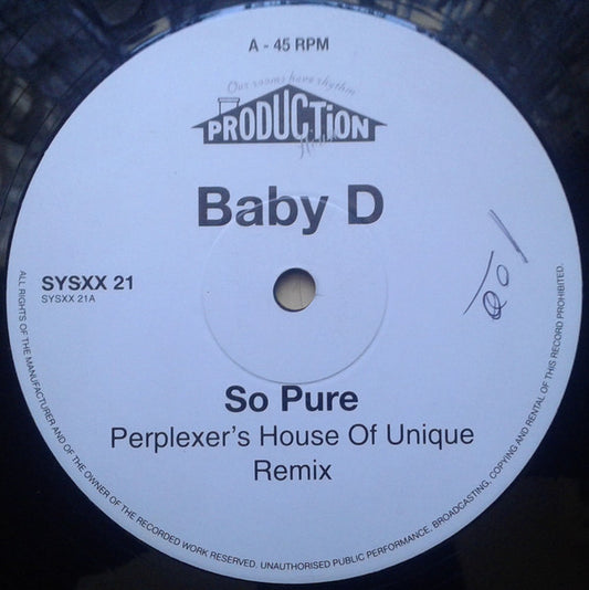 Baby D : So Pure (12", S/Sided, Promo)