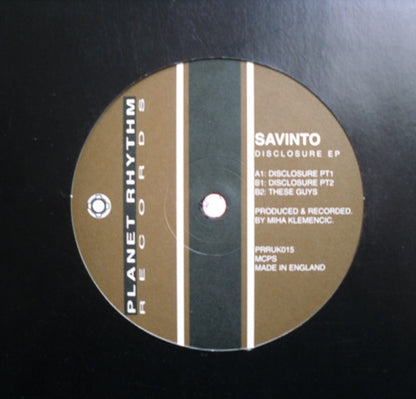Savinto : Disclosure EP (12", EP)