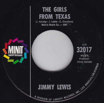 Jimmy Lewis : The Girls From Texas / Let Me Know (7", Single)