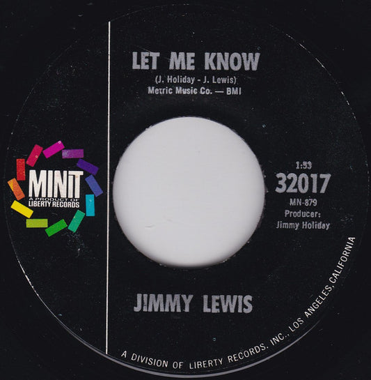 Jimmy Lewis : The Girls From Texas / Let Me Know (7", Single)