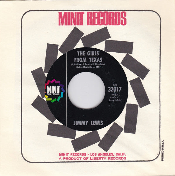 Jimmy Lewis : The Girls From Texas / Let Me Know (7", Single)