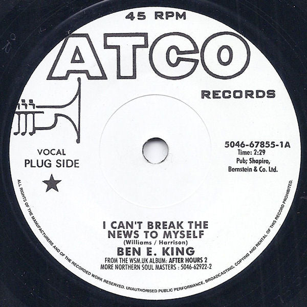 Ben E. King / Bobby Sheen : I Can't Break The News To Myself / Something New To Do (7", Ltd, Promo, Smplr)
