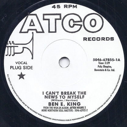 Ben E. King / Bobby Sheen : I Can't Break The News To Myself / Something New To Do (7", Ltd, Promo, Smplr)
