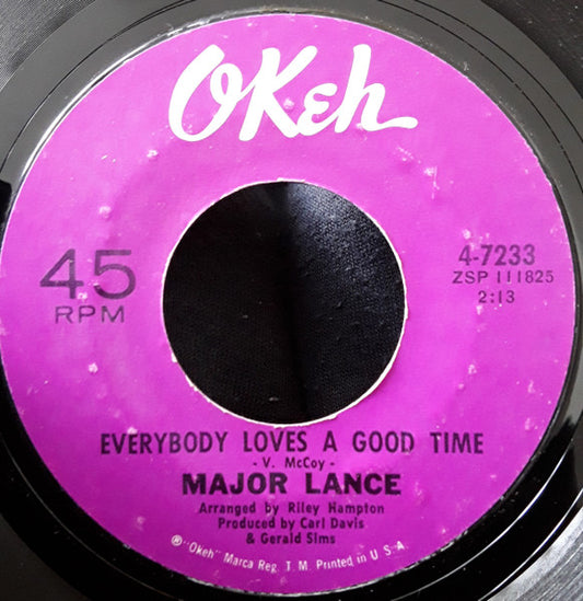 Major Lance : I Just Can't Help It / Everybody Loves A Good Time (7", Single, Styrene)
