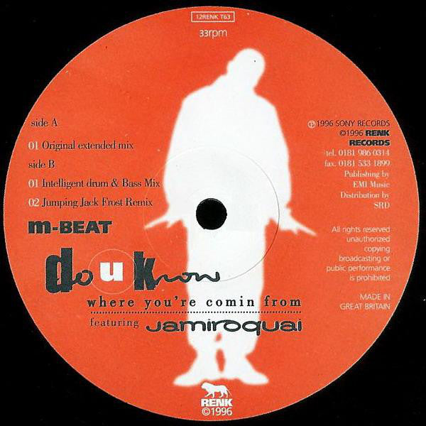 M-Beat Featuring Jamiroquai : Do U Know Where You're Comin From (12")