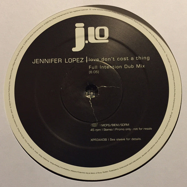 Jennifer Lopez : Love Don't Cost A Thing (Full Intention Mixes) (12", Promo)
