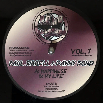 Paul Sirrell & Danny Bond : Happiness / My Life (12")