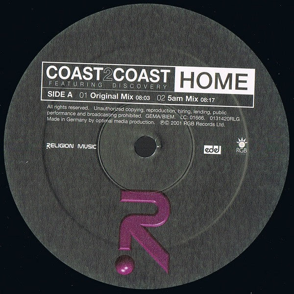 Coast 2 Coast Featuring Discovery (4) : Home (12")