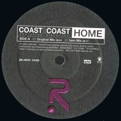 Coast 2 Coast Featuring Discovery (4) : Home (12")
