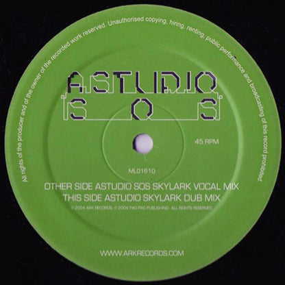 AStudio* : SOS Part 2 (Skylark Vocal & Dub Mixes) (12")