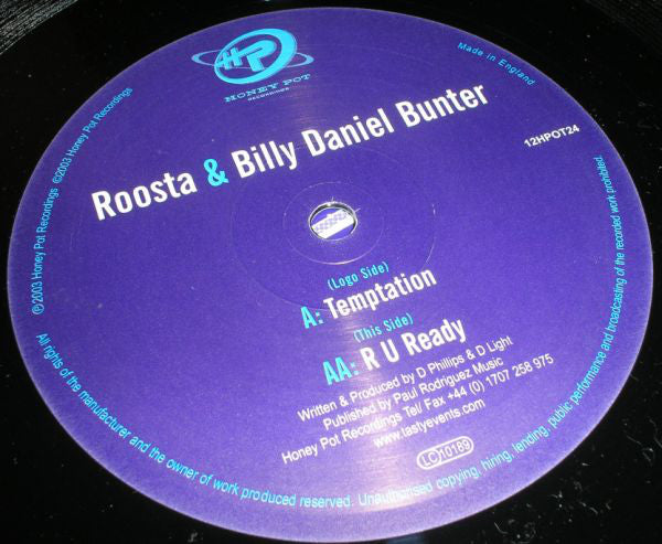 Billy Daniel Bunter & Roosta : Temptation - R U Ready (12")