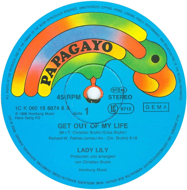 Lady Lily : Get Out Of My Life (12", Maxi)