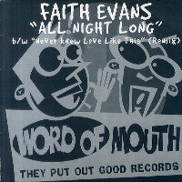 Faith Evans : All Night Long / Never Knew Love Like This (Remix) (12", pro)